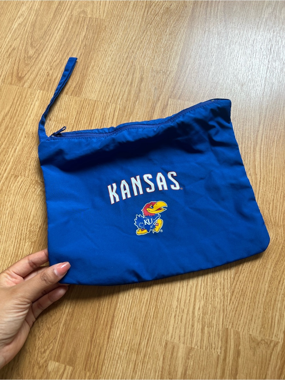 Kansas Jayhawks Blue Zip Pouch